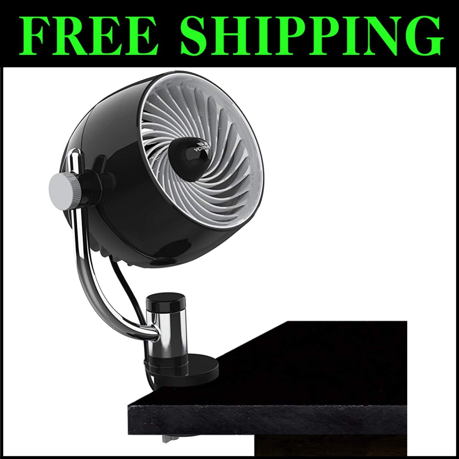 3-Speed Pivot3 Clip Fan - Lightweight Clip-On Air Circulator for Home Offices