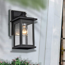 Load image into Gallery viewer, Sturdy 2 Pack Outdoor Wall Lights - 12 Inch Black Lanterns for Wet Locations