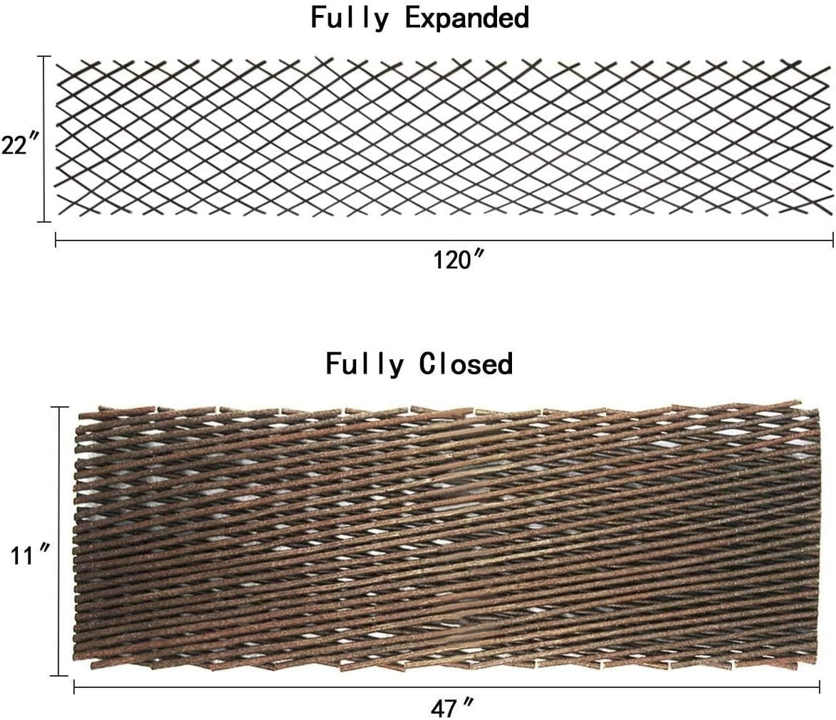 Durable Expandable Willow Fence for Climbing Plants - Natural Look & Easy Setup