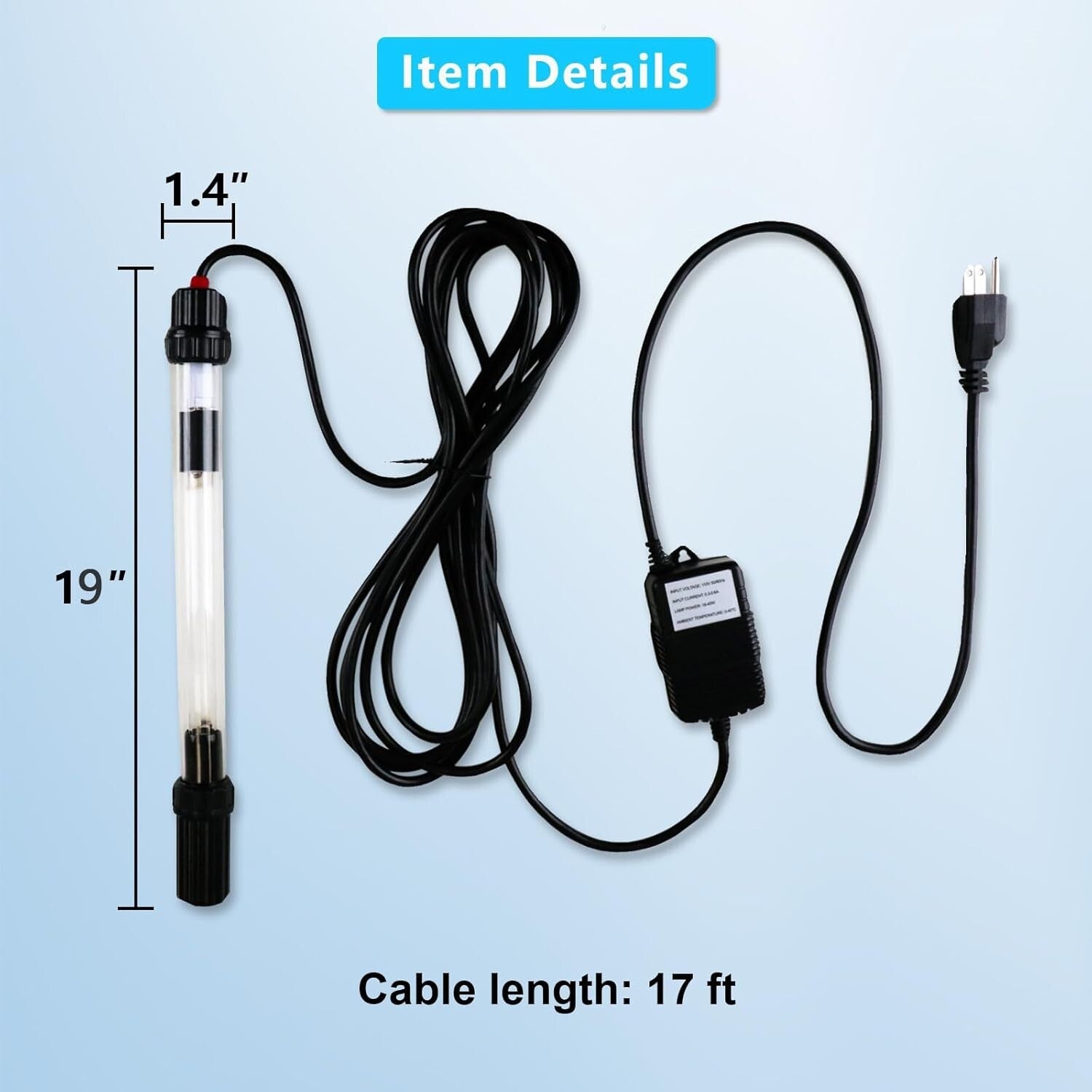 Premium 32W UV-C Light with 17FT Cable for Clear Pools & Aquatic Spaces