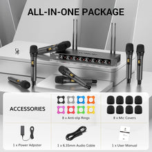 Load image into Gallery viewer, Professional Wireless Microphone System, 8x12 Channel UHF - Perfect for Events