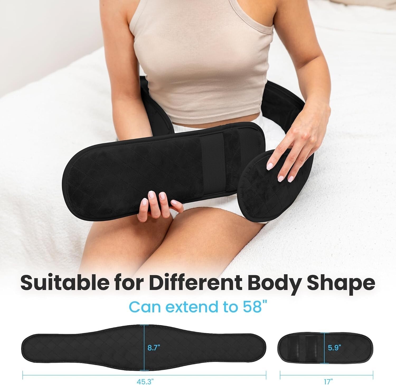 Soft Velvet Cordless Back Heating Pad - 58 Inches for Full Comfort & Relaxation