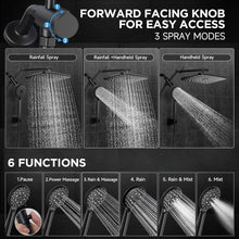 Load image into Gallery viewer, Rainfall Showerhead with Adjustable Height &amp; Anti-Clog Nozzles - Modern Design