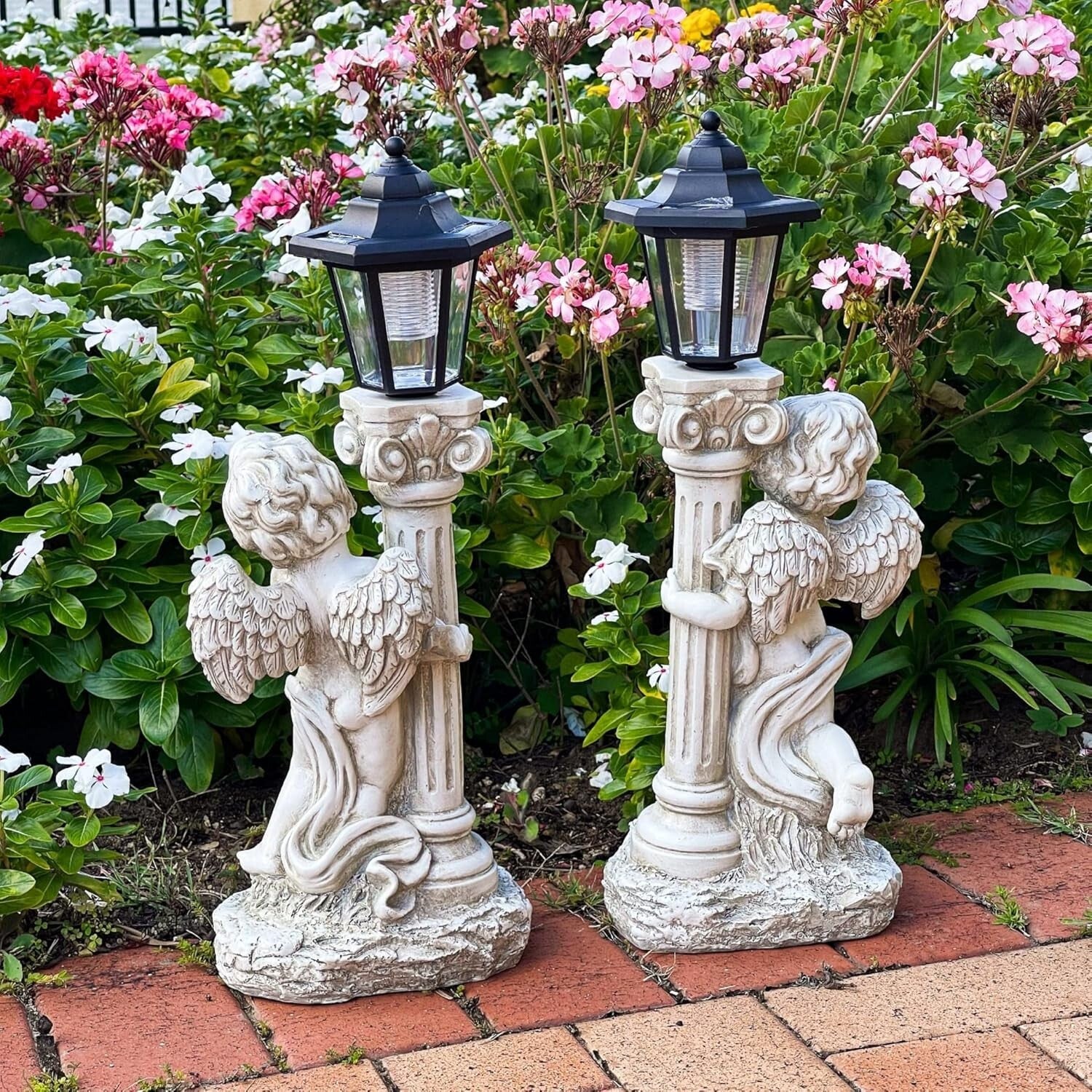 Outdoor 19.7 Inch Angel Garden Statue with Solar Lights - Ideal Gift Choice