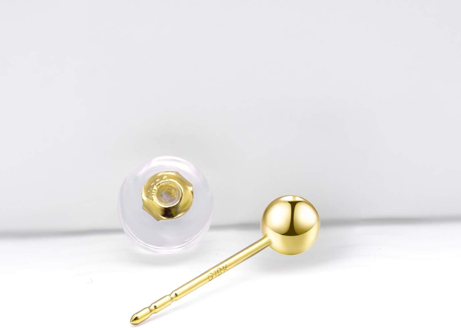 High-Quality 18K Gold Ball Earrings - Timeless Style for Fashionable Women