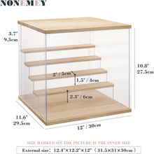 Load image into Gallery viewer, Clear Acrylic Collector's Showcase with LED Light – 12.4 inches, 5-Tier Design