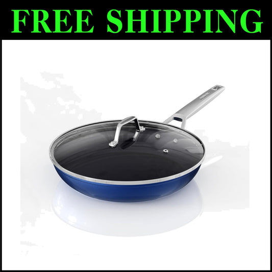 Premium 10-Inch Nonstick Frying Pan with Lid - Comfortable Handle & Easy Care