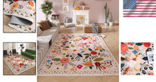 Load image into Gallery viewer, 6'x9' Soft Boho Floral Rug | Vintage Design, Stain Resistant &amp; Easy Maintenance