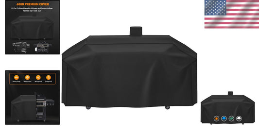 Secure-Fit Heavy-Duty Black Grill Cover for 4in1 Combo Grills - 79" Dimensions