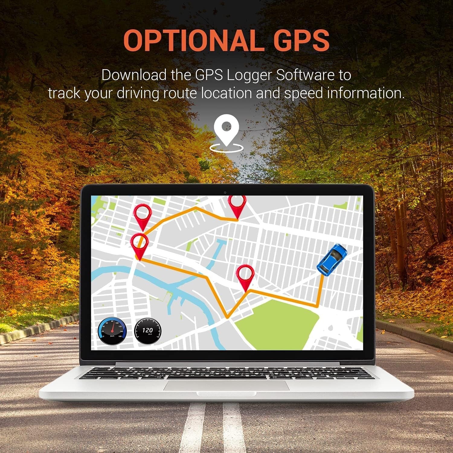 4K Front & Rear Dash Cam with Mobile App Control, 170° Wide View & Night Vision