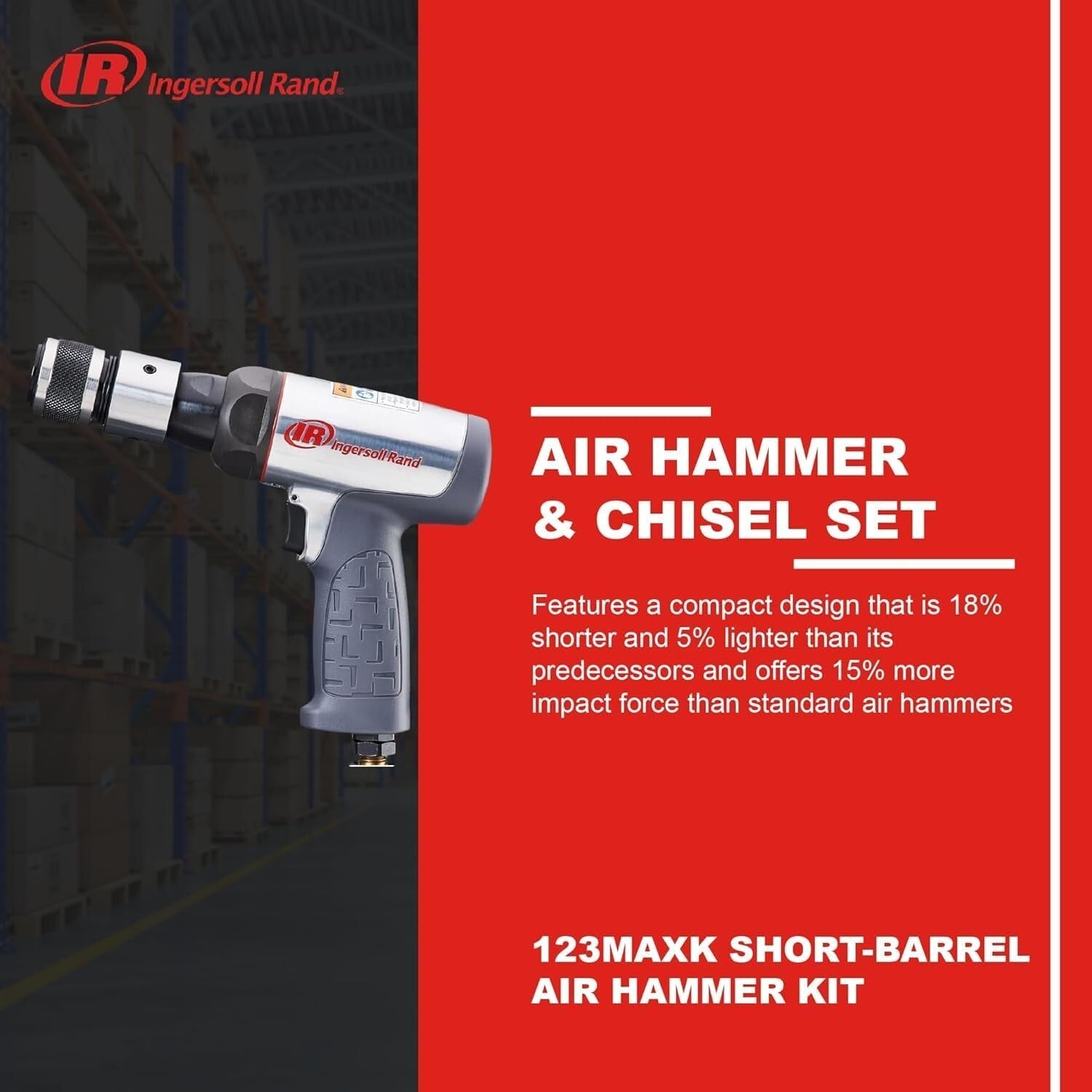 Durable Air Hammer Kit with Anti-Vibration 5-Piece Chisel Set for Professionals