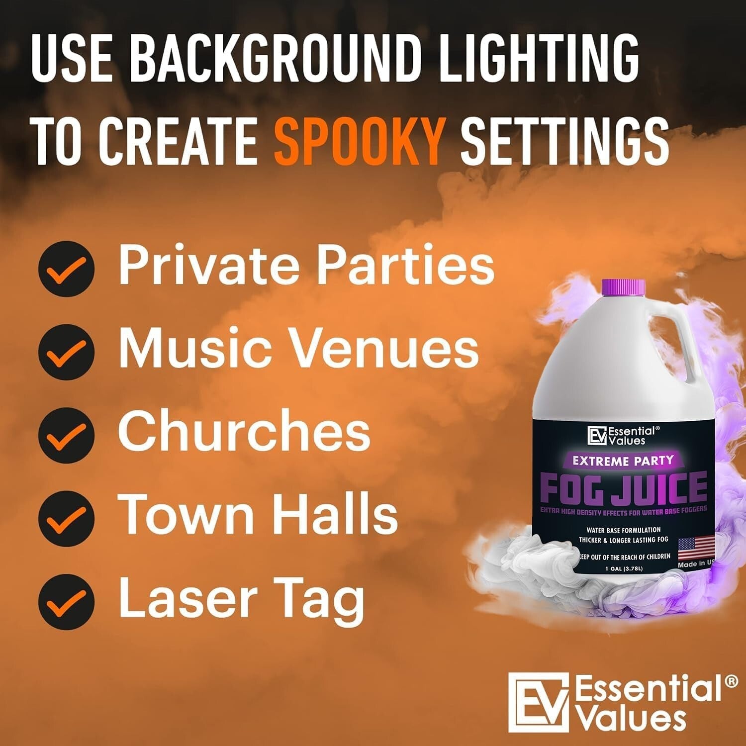 USA-Made High Density Fog Fluid - Ideal for DJs & Lighting Effects - 1 Gallon