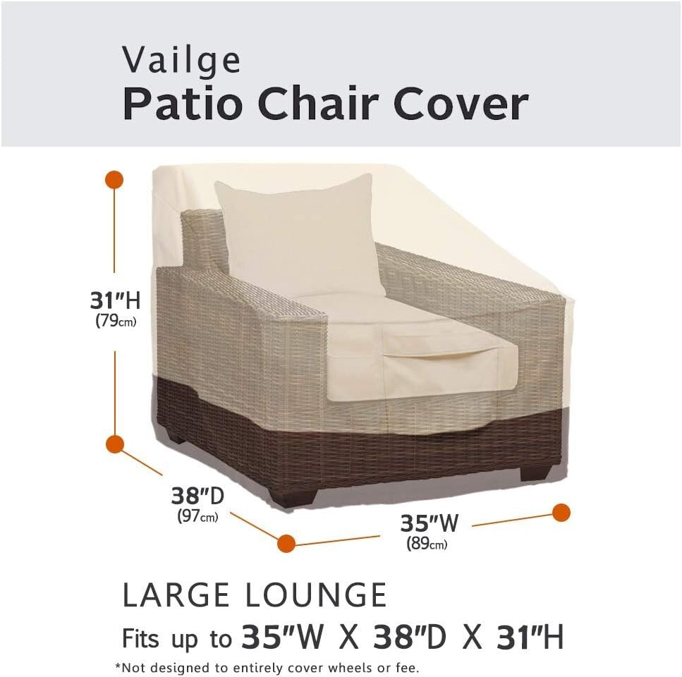 Beige & Brown Heavy-Duty Outdoor Chair Covers with Adjustable Lock - Large Size