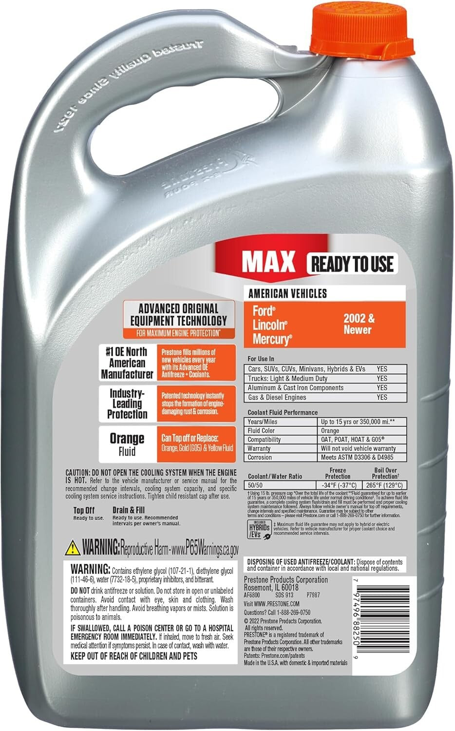 Heavy-Duty Antifreeze for Gas & Diesel Engines - 50/50 RTU, 1 Gallon, 6-Count