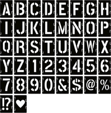 Load image into Gallery viewer, Eco-Friendly 42-Piece Stencil Kit - Letters, Numbers, and Symbols for Crafting