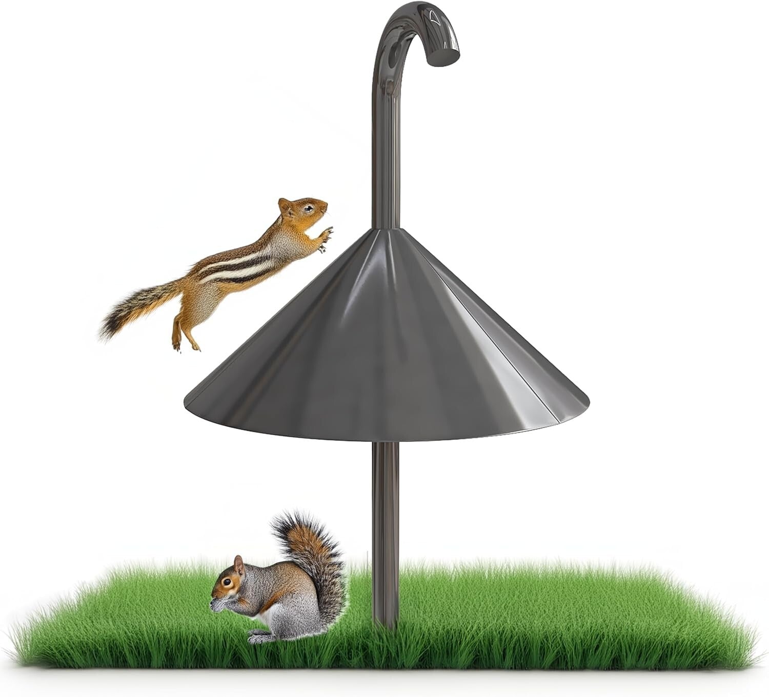 19-Inch Squirrel Baffle in Galvanized Steel - Dual Mount for Bird Feeders