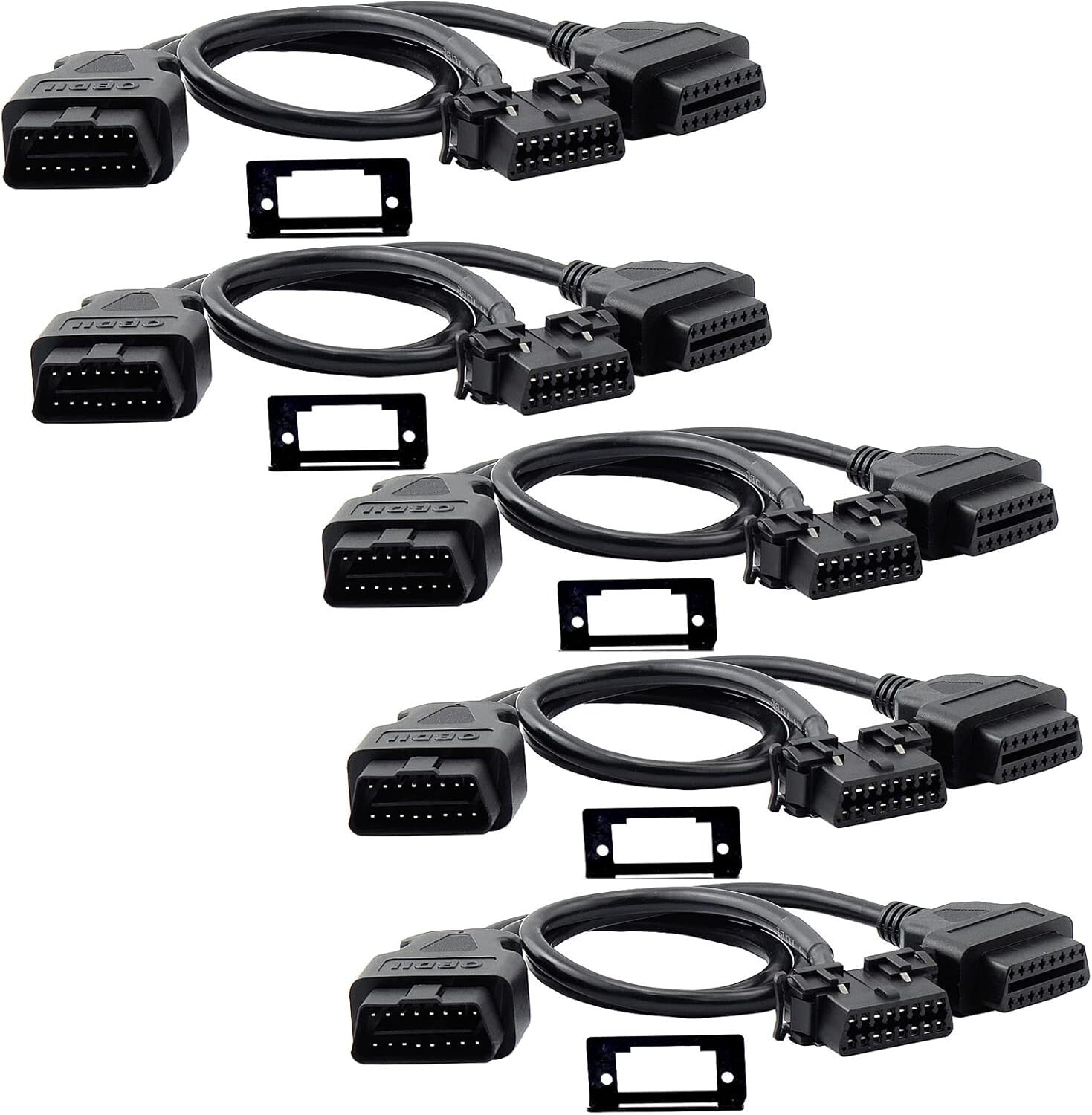 OBD II Full 16 Pin Splitter 1 Male to 2 Female - 50cm Diagnostic Extension Cable