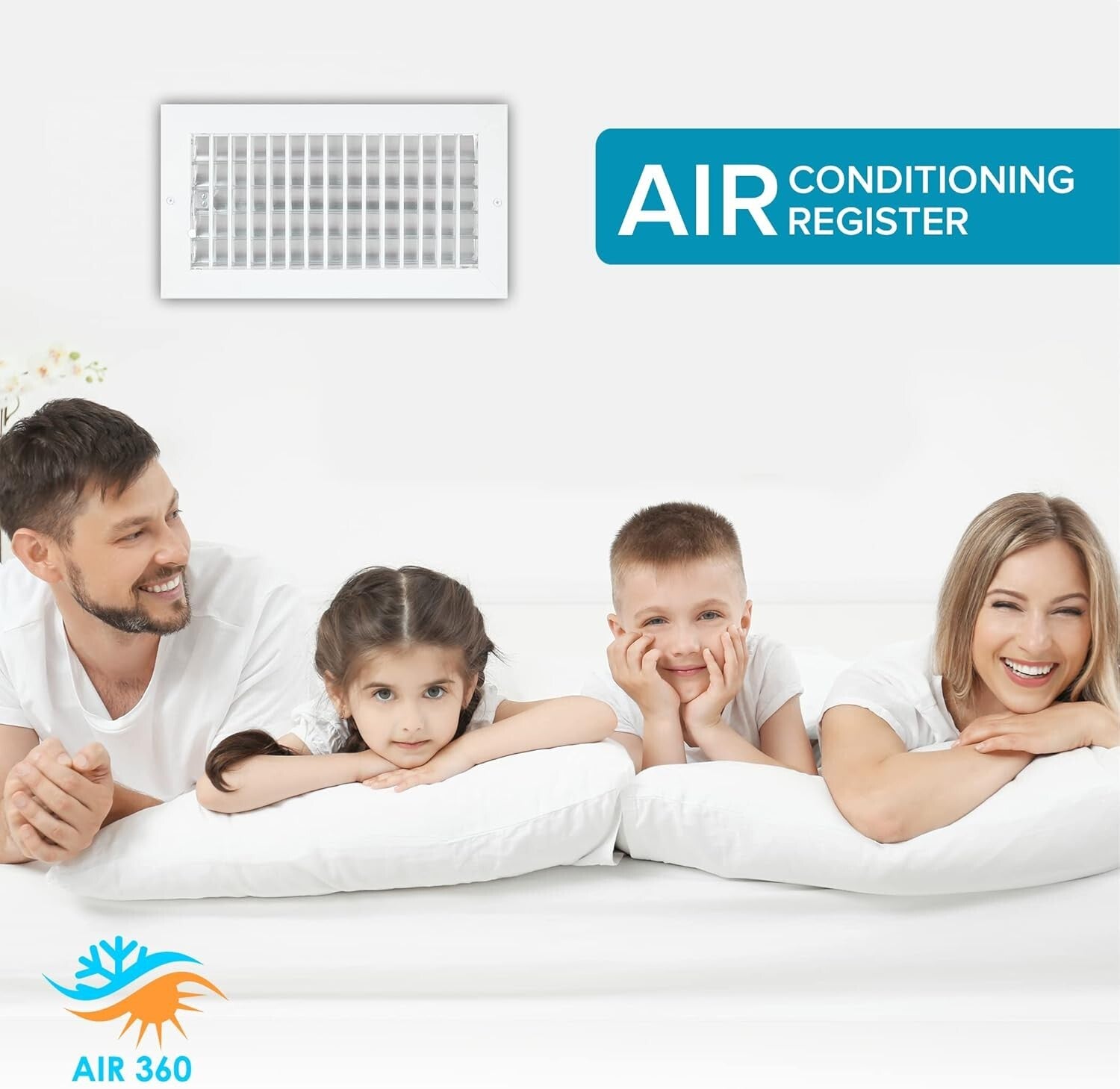 Durable Aluminum Air Vent Deflector with Adjustable Blades - 13-5/8" Overall