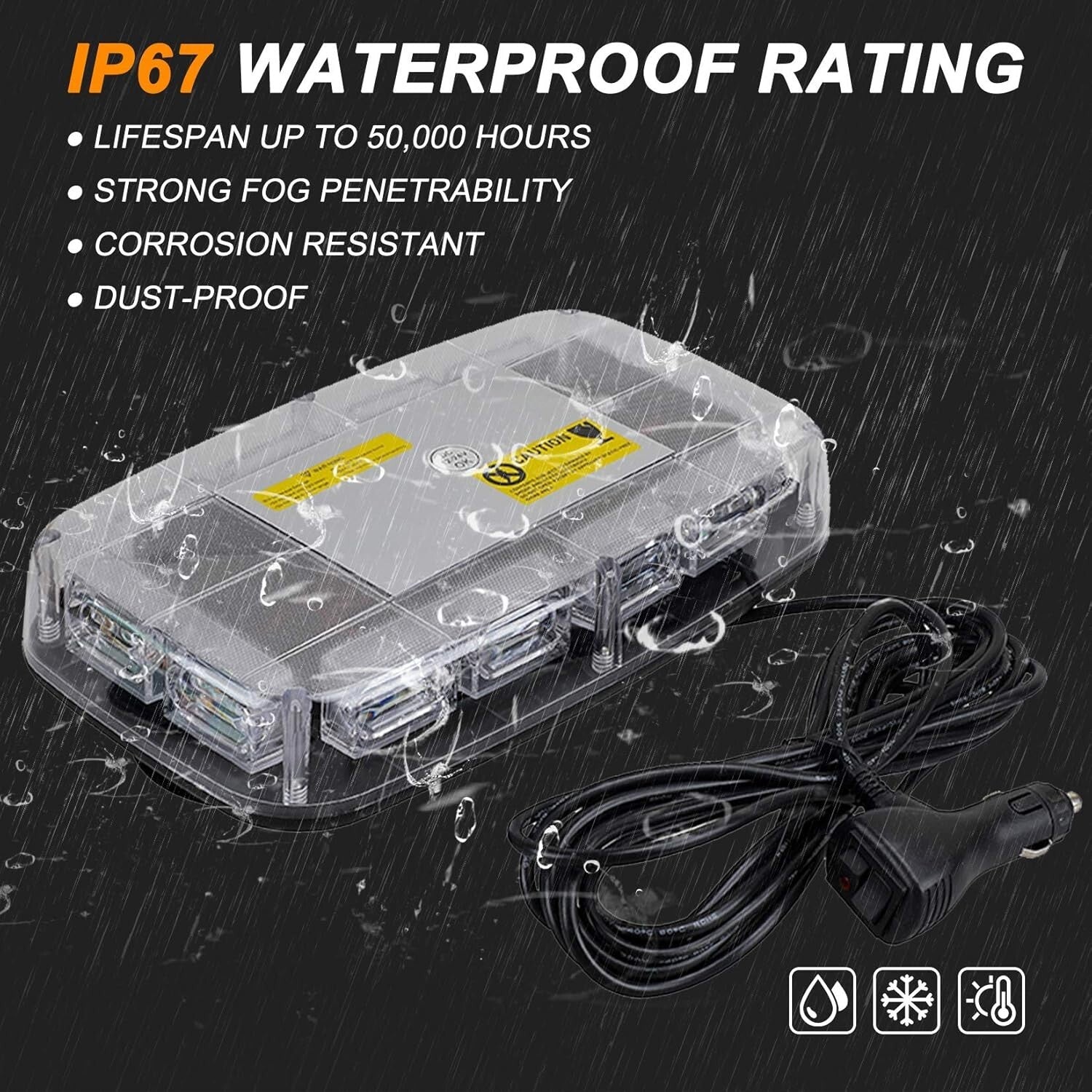 2pcs 48 LED Strobe Lights with Magnetic Base for Construction & Emergency Use