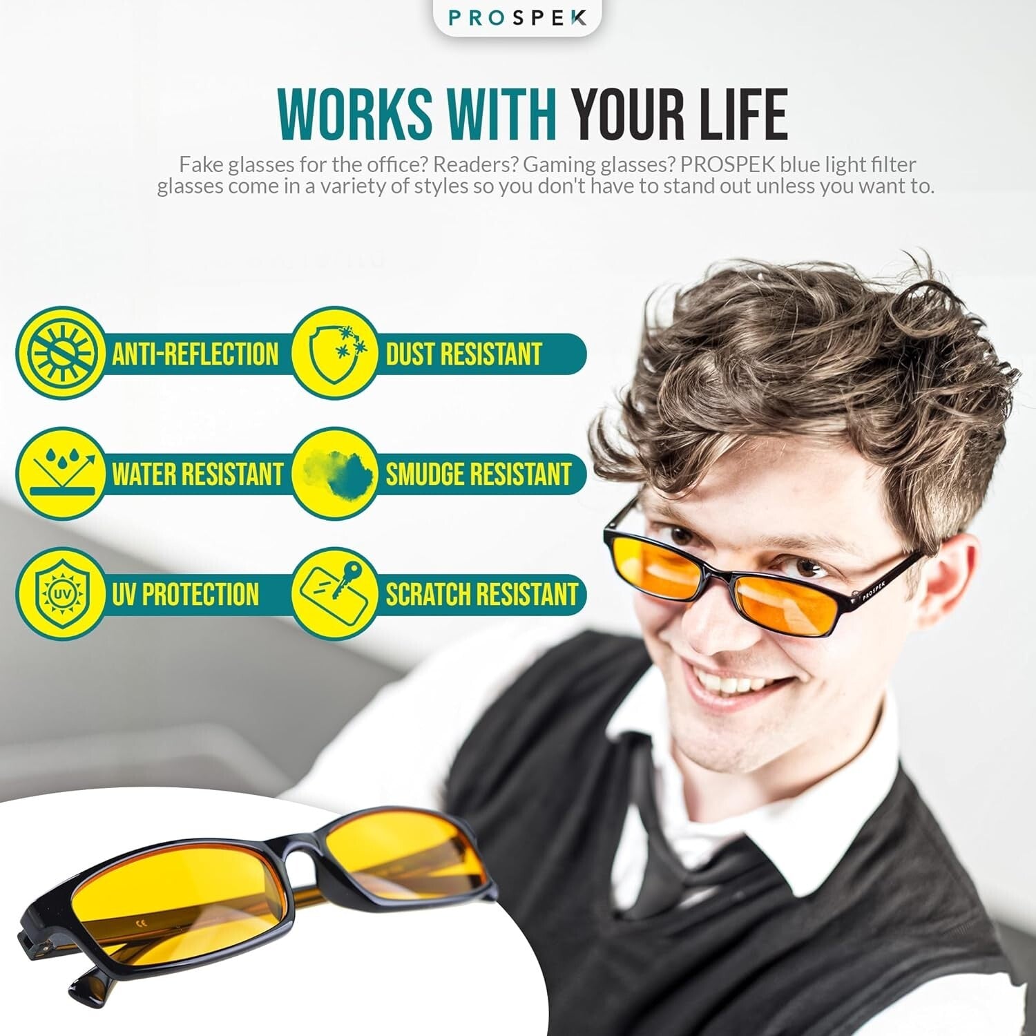 Lightweight Anti-Glare Blue Light Glasses for Men & Women - Vision Enhancement