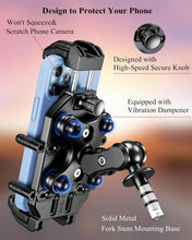Load image into Gallery viewer, Vibration Dampener Anti-Theft Motorcycle Phone Mount for 5.4''-7.2'' Smartphones