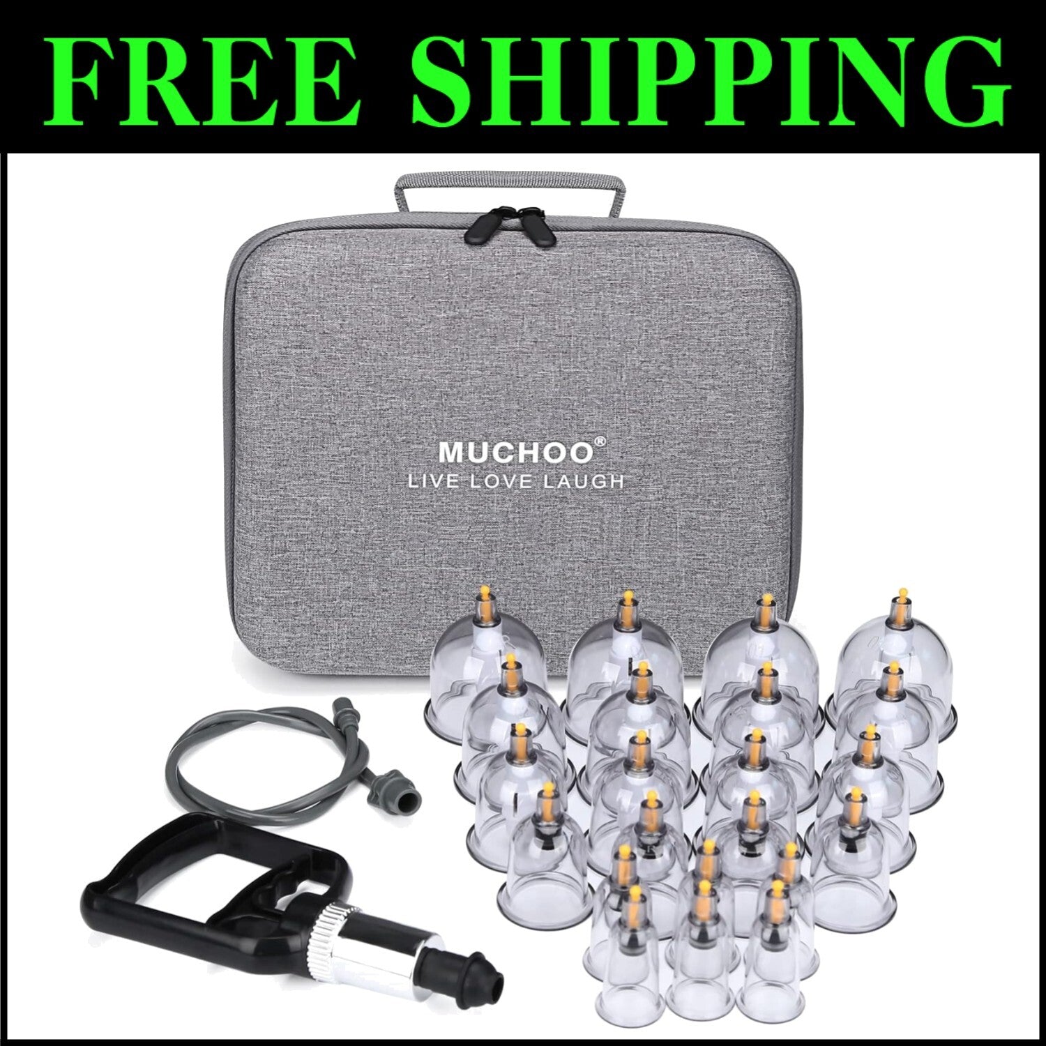 Portable Suction Cupping Set with 22 Cups - Achieve Deep Tissue Relaxation