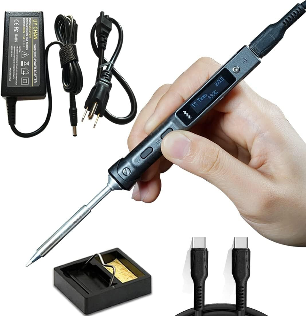 Fast Heating Programmable TS101 Soldering Iron Kit - Includes Everything Needed