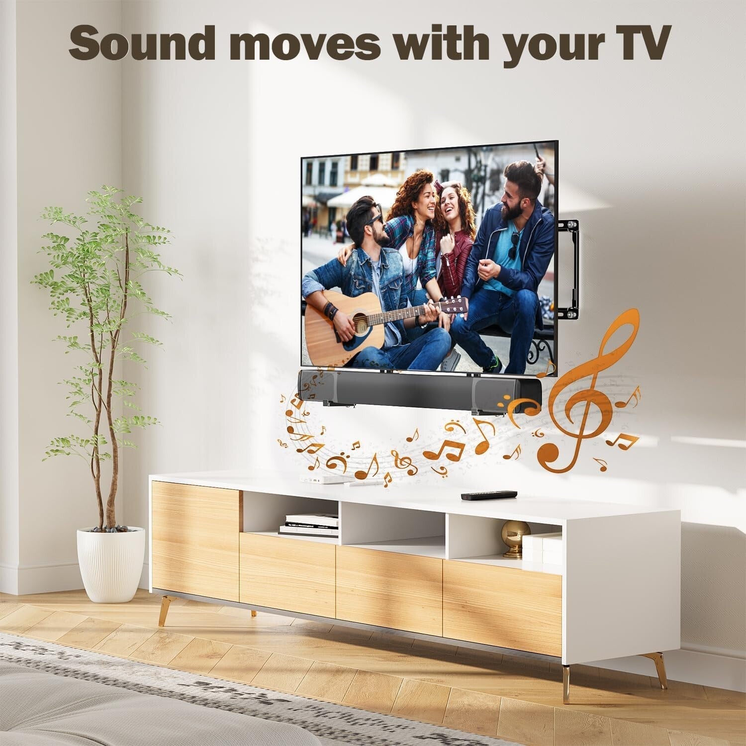 Easy Install Soundbar Holder with Non-Slip Base, Fits Most TVs and Walls