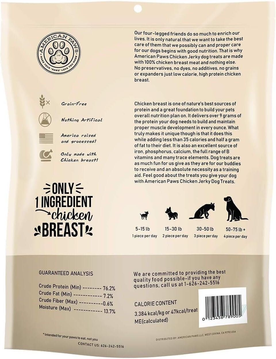 All-Natural Chicken Jerky Dog Treats - High Protein, 2 LB Resealable Bag
