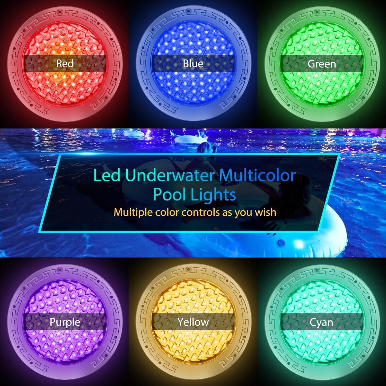 Energy-Saving 35W LED Pool Light with Remote Control - Perfect for Outdoor Pools