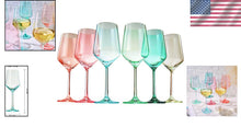 Load image into Gallery viewer, Spring-Themed Colored Wine Glass Set of 6 - Elegant Glassware for All Occasions