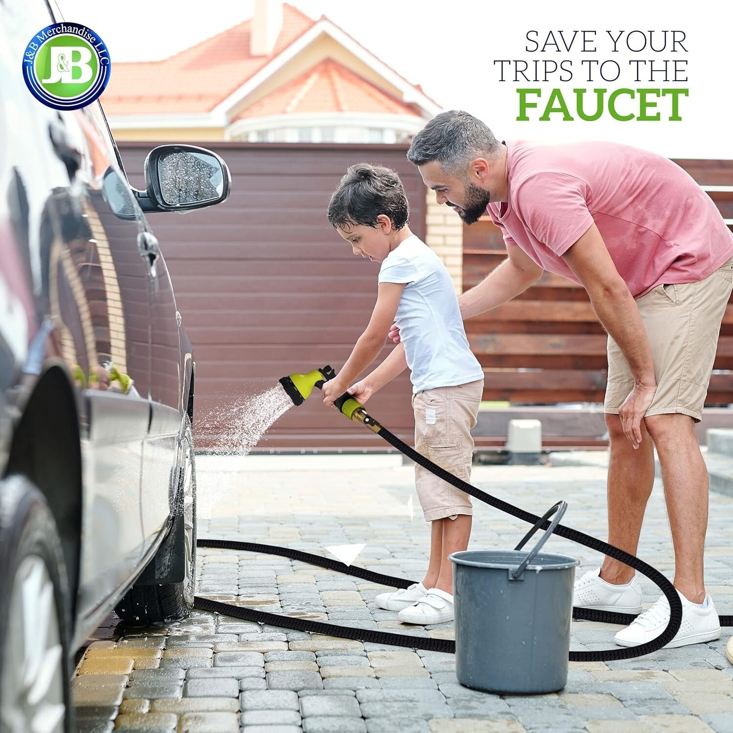 Durable 150ft Expandable Hose with 10 Adjustable Spray Patterns & Storage Bag