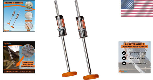 Easy Install Ladder Stabilizer with Rubber Feet - OSHA Approved Safety Accessory