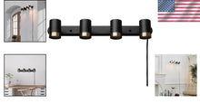 Load image into Gallery viewer, Elegant Matte Black 4-Light Track Light with GU10 Compatibility for Indoor Use