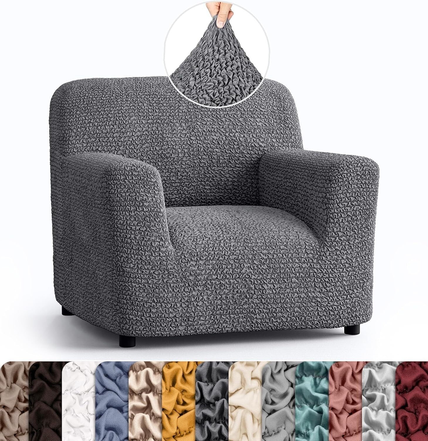 Soft Polyester Armchair Slipcover - One-Piece Stretch Fit for Modern Living