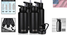 Load image into Gallery viewer, 32 oz Insulated Stainless Steel Water Bottle – Double Wall Sports Hydration