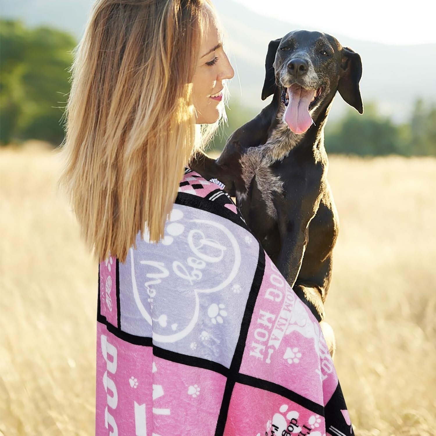 Luxurious Dog Mom Blanket - Lightweight Cartoon Throw for Dog Lovers