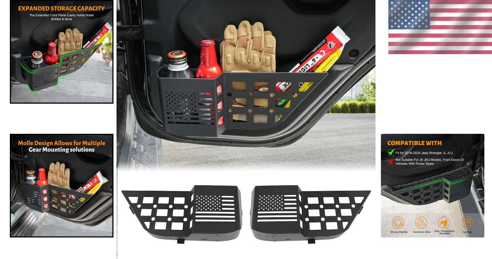 Upgrade Your Jeep: Molle Panel Rear Door Storage Box for Wrangler JL (2018-2024)