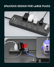Load image into Gallery viewer, Spacious 12-Outlet Power Strip with 20W USB-C &amp; Flat Plug Design - ETL Listed