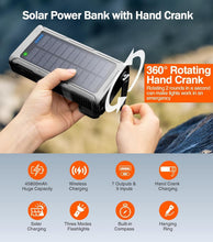 Load image into Gallery viewer, 45800mAh Solar Power Bank with Built-In Cables &amp; Flashlight - Fast Charging