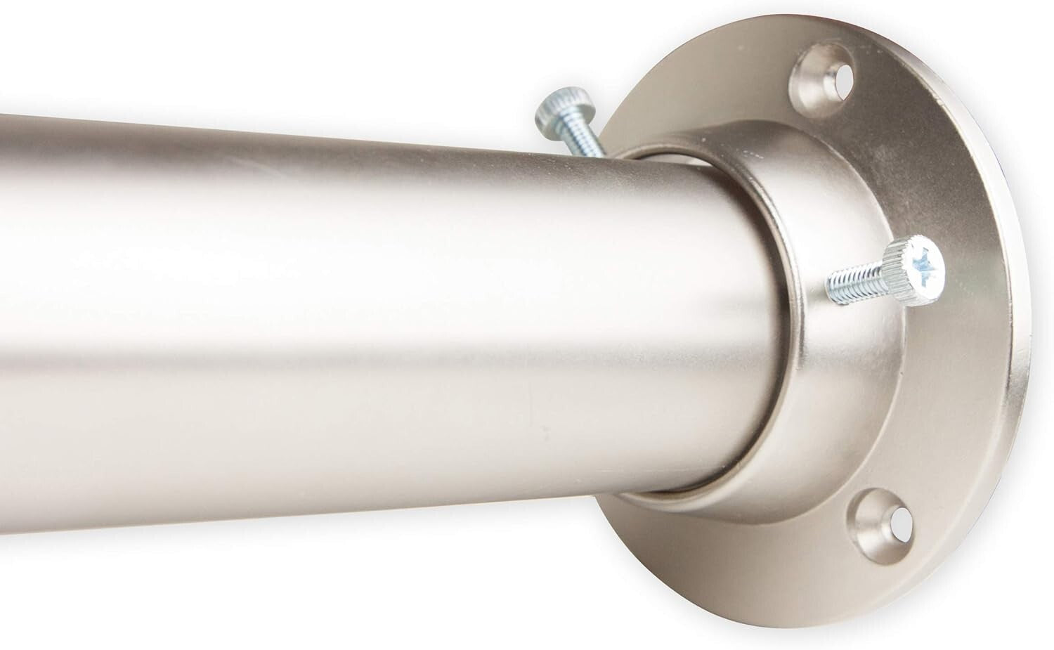 1.5" Heavy Duty Adjustable Closet Rod with Satin Nickel Finish - 48 to 84"