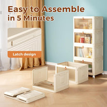 Load image into Gallery viewer, Versatile Yellow Plastic Storage Boxes - 4 Stackable Bins with Magnetic Closure