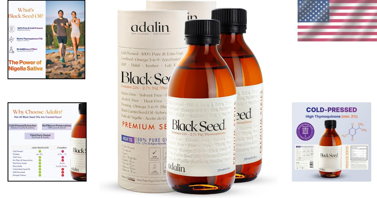 Premium Cold-Pressed Nigella Sativa Oil - 16.8 Fl Oz for Hair & Skin Health