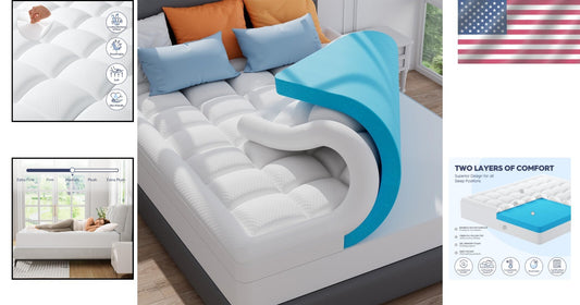 Washable 3-Inch Cooling Gel & Pillow Top Mattress Topper for Ultimate Comfort