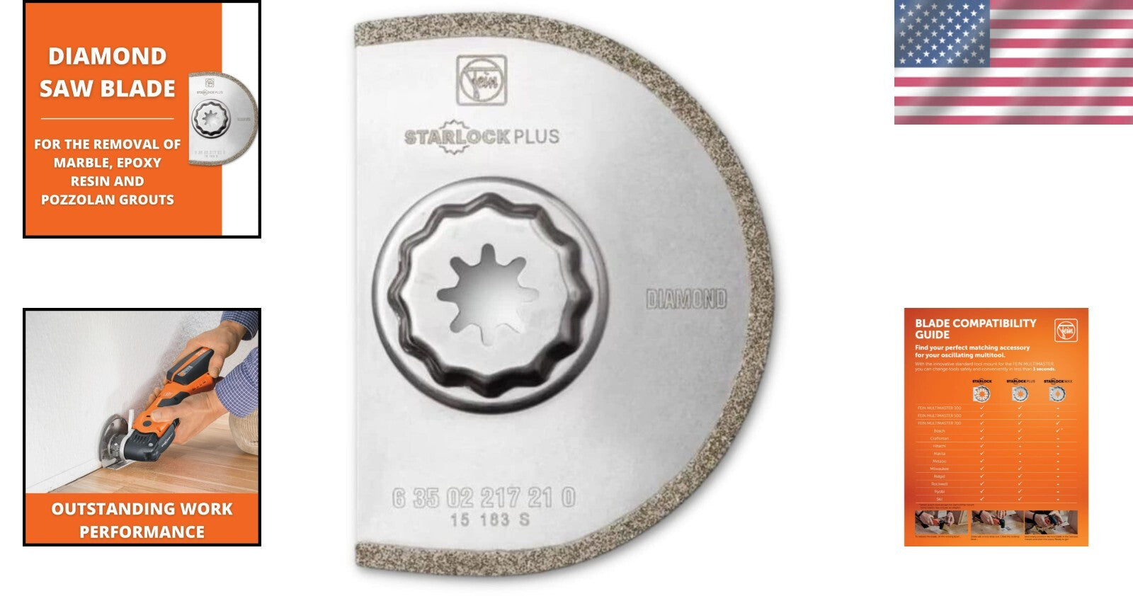Compact Diamond Segmented Blade - 3-17/32" for Grout and Marble Renovations