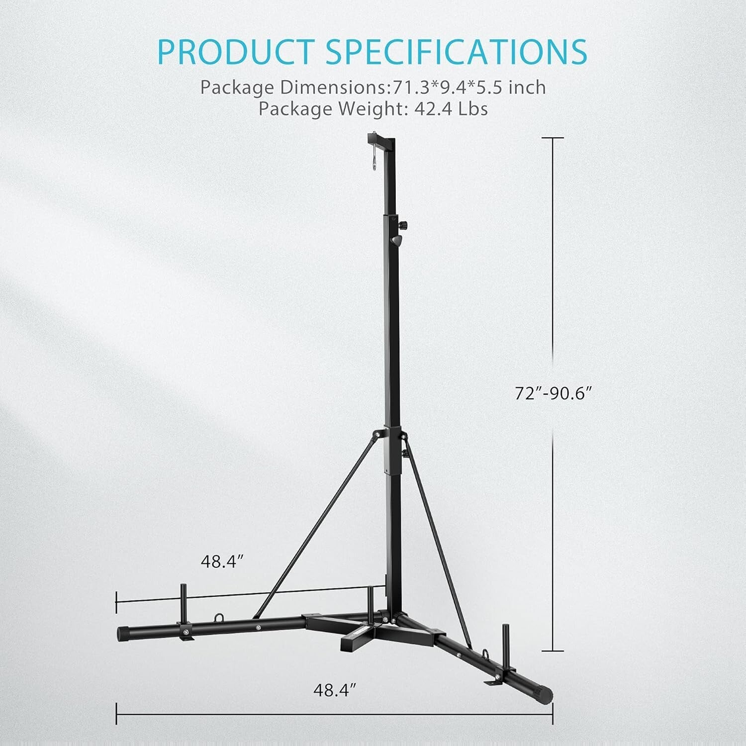 Foldable Boxing Bag Stand - Adjustable, Space-Saving & Sturdy for Home Fitness