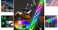 Load image into Gallery viewer, 2PCS 3FT RGB LED Whip Lights with Remote - Universal Fit for Offroad Vehicles