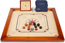 Load image into Gallery viewer, Premium 33 x 33” Carrom Board Set - Handmade in India, Complete with Accessories