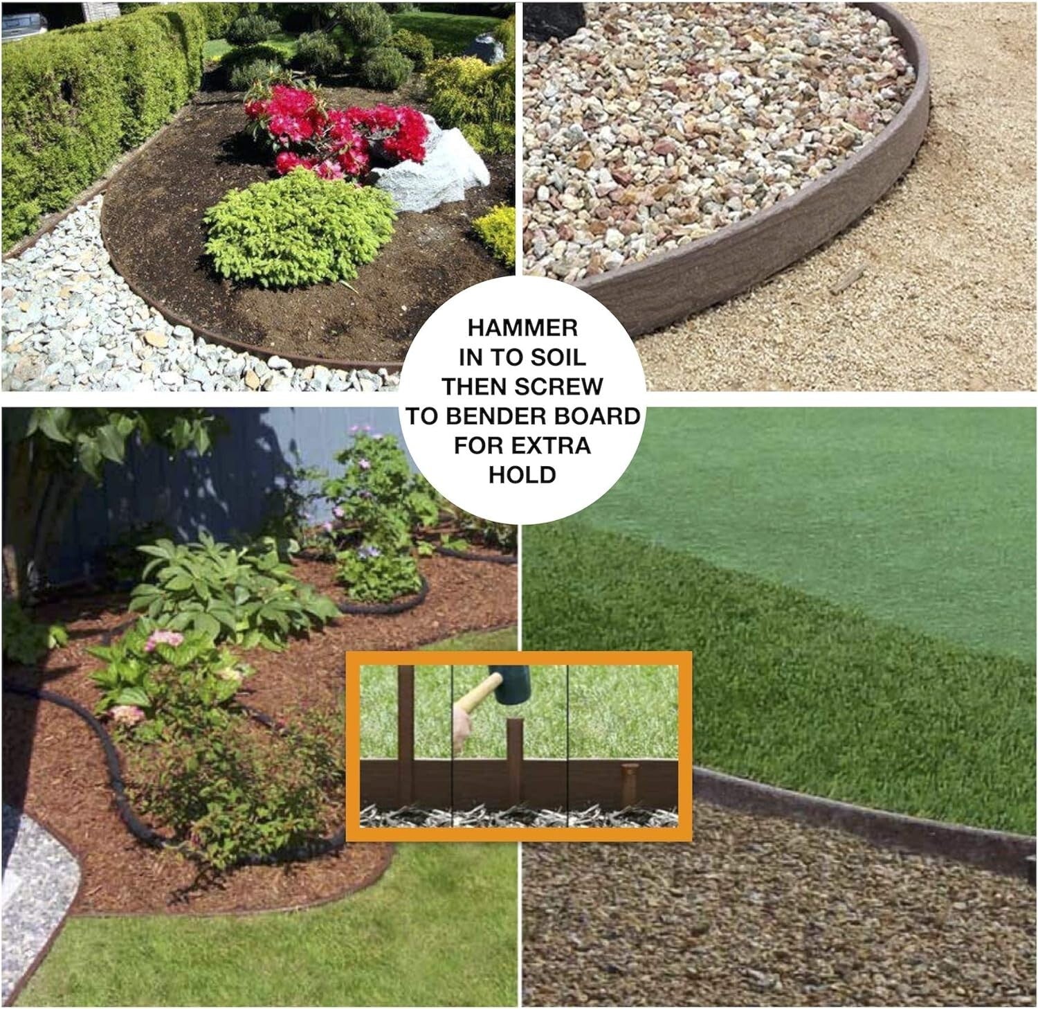 Premium 20-Pack Plastic Landscape Stakes with Pre-Drilled Holes for Stability