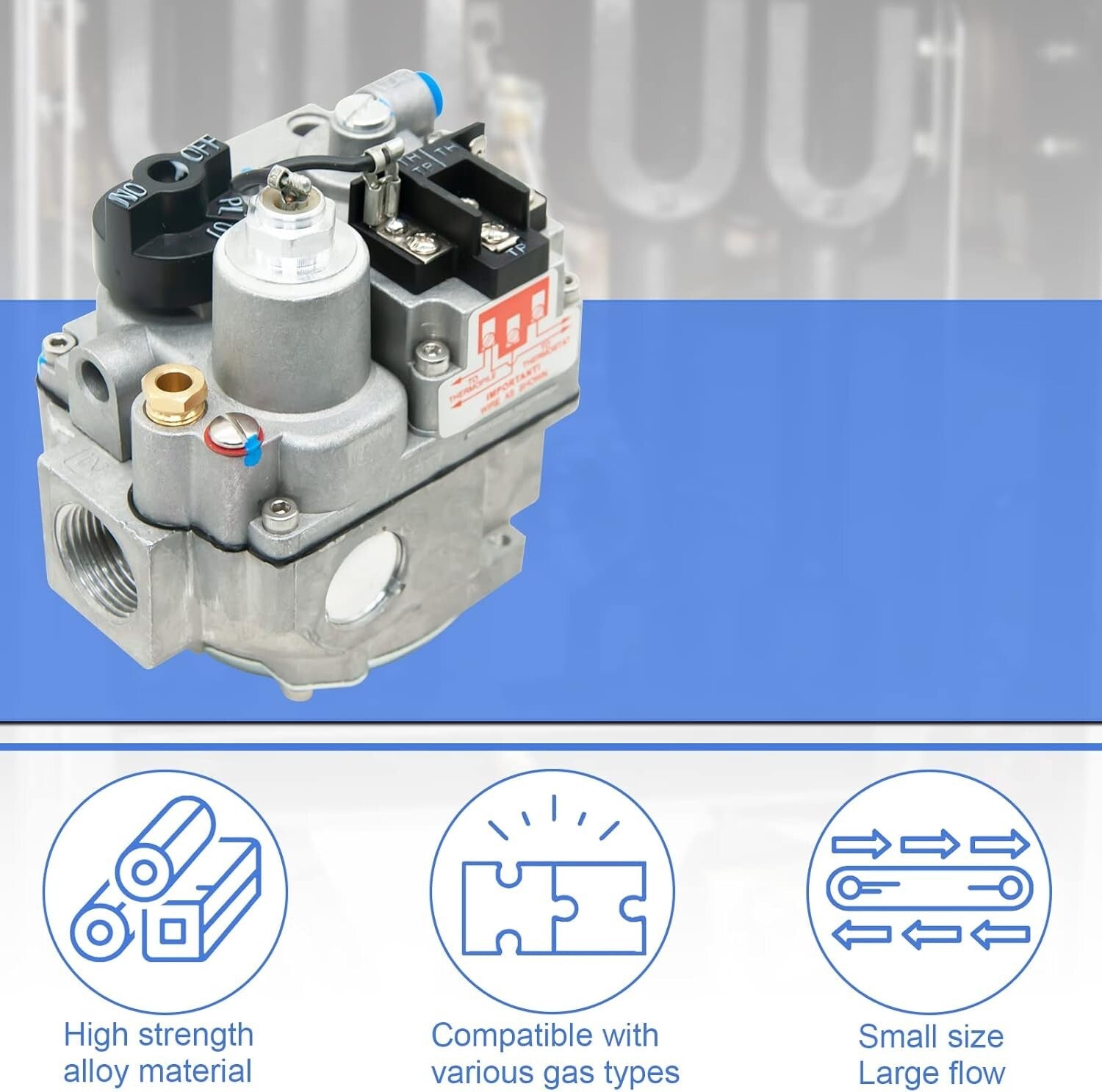 Durable 2-Port Gas Control Valve with Pilot Outlet and Standard NEMA Connections